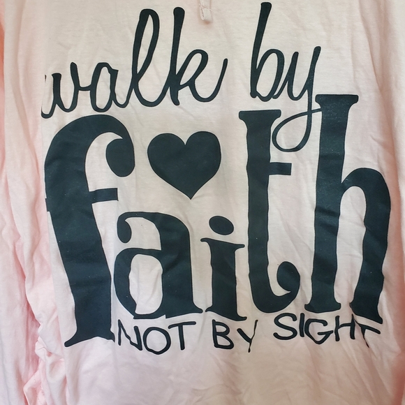 On Fire Blush Cotton Top Hoodie, Long Sleeve. Size 2x - Picture 2 of 5